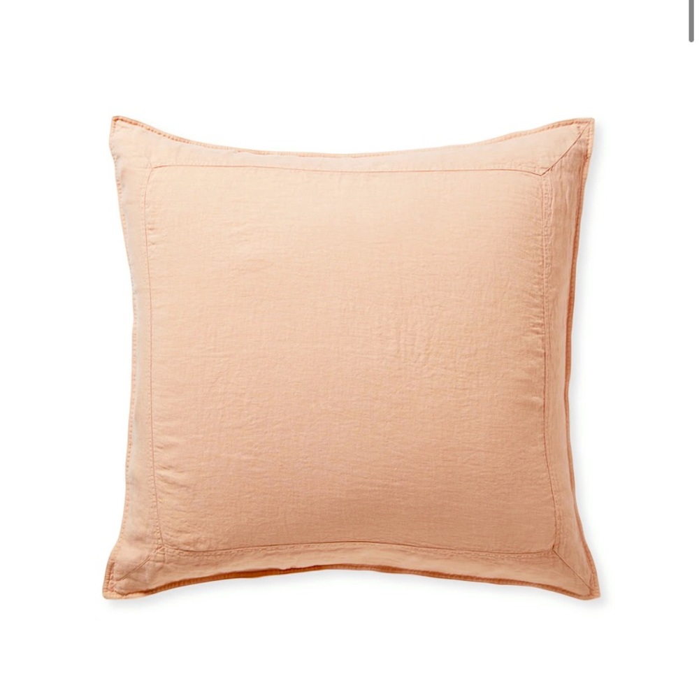 BNWT (2) Positano Linen EURO Shams -Wild Rose